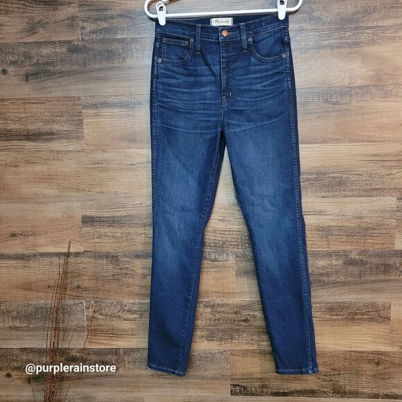 Madewell Jeans 27 Skinny 10" High Rise Hayes Wash F4684 Tummy Control Stretch - Picture 1 of 13